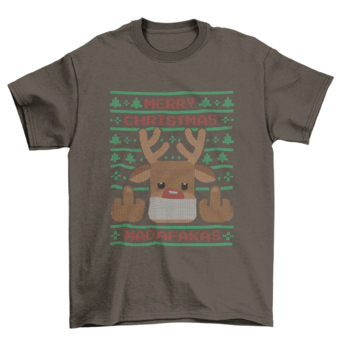 Novelty Reindeer Christmas Tee