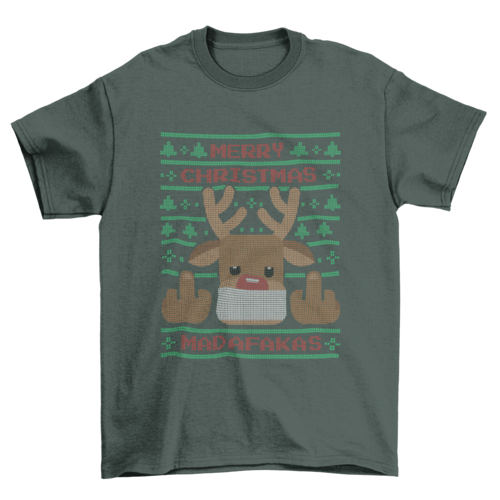 Novelty Reindeer Christmas Tee