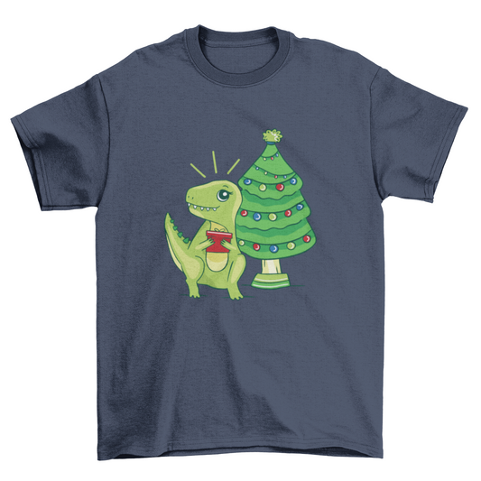 Christmas T-rex T-shirt
