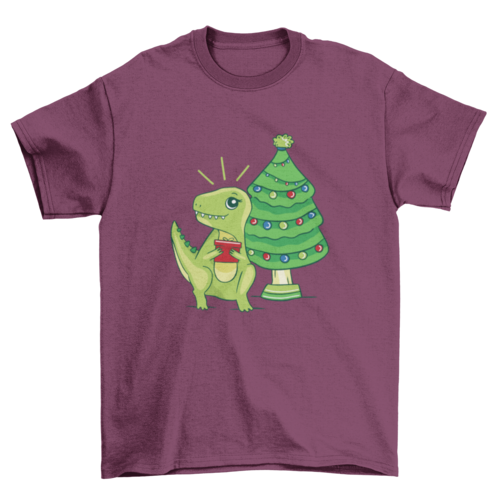 Christmas T-rex T-shirt