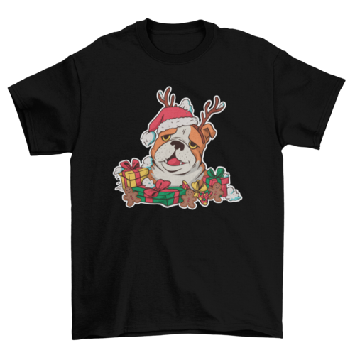 Christmas Bulldog T-shirt