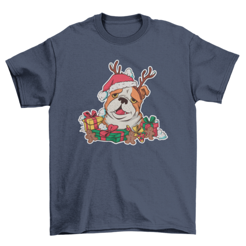 Christmas Bulldog T-shirt