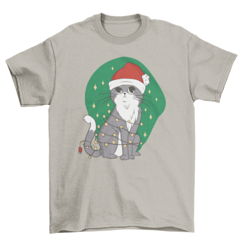 Cat Wrapped in Lights T-shirt