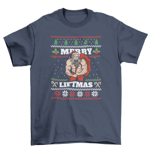 HOT Santa Ugly Sweater Themed T-shirt