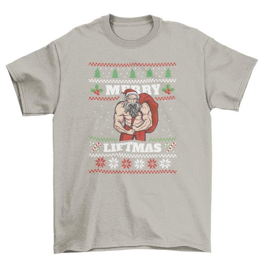 HOT Santa Ugly Sweater Themed T-shirt