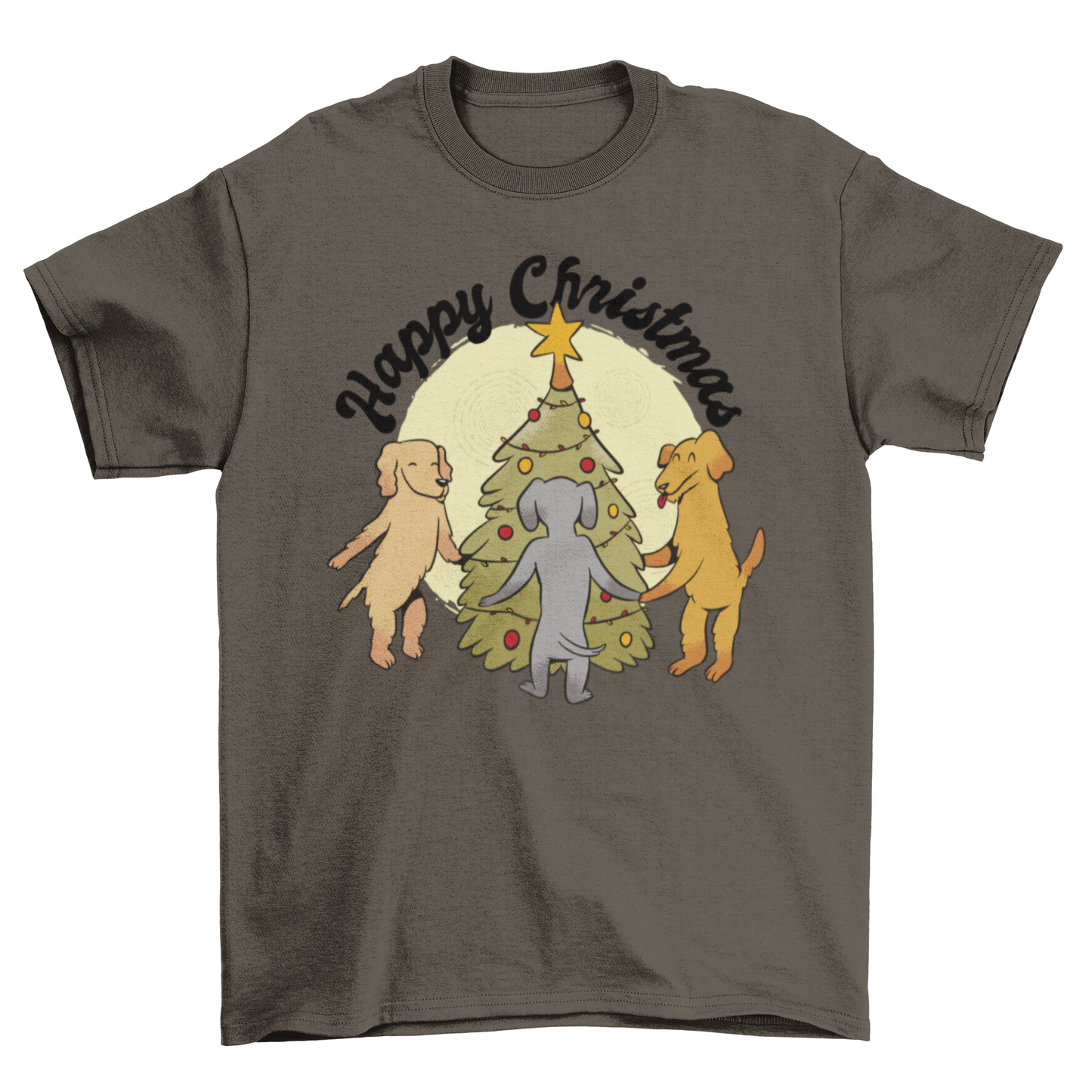 Dogs Around Christmas Tree T-shirt