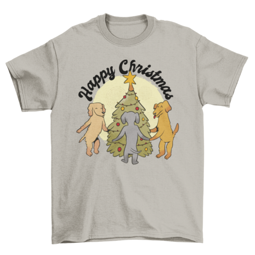 Dogs Around Christmas Tree T-shirt