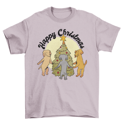 Dogs Around Christmas Tree T-shirt