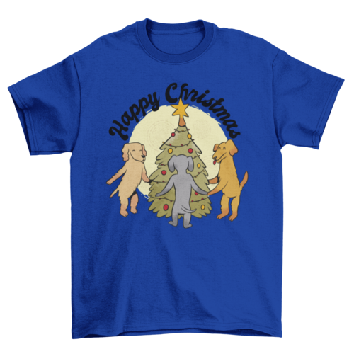 Dogs Around Christmas Tree T-shirt