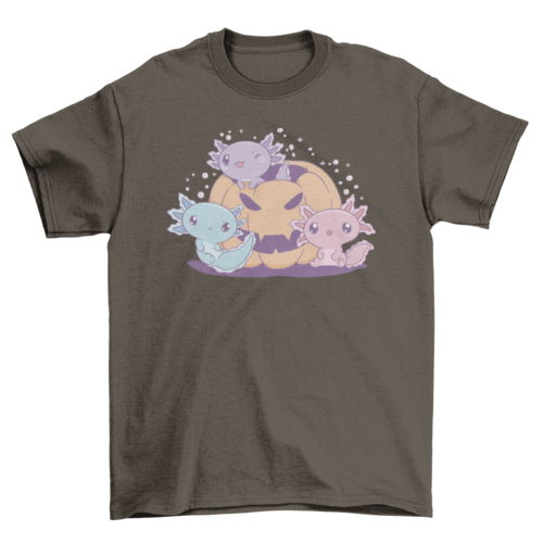Axolotls Halloween Pumpkin T-shirt