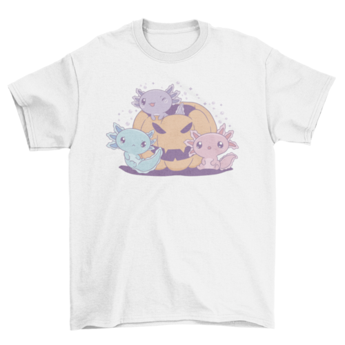 Axolotls Halloween Pumpkin T-shirt