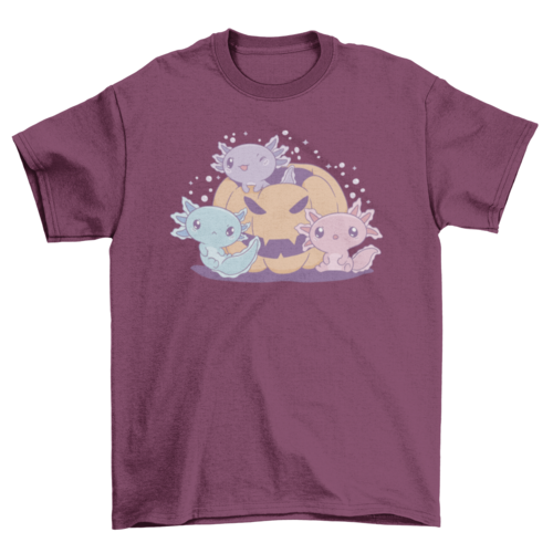Axolotls Halloween Pumpkin T-shirt