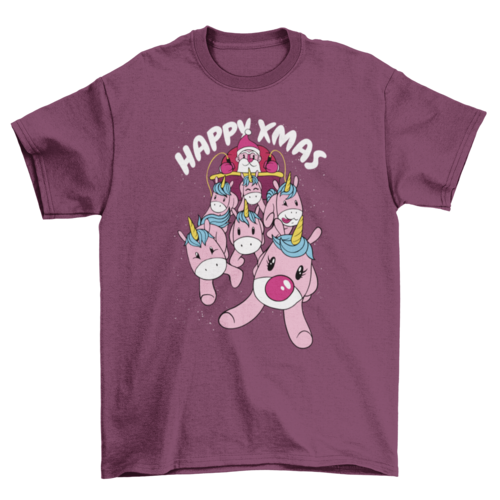 Happy Xmas Unicorn Sleigh Tee