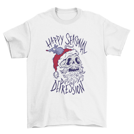 Depressed Skull Santa T-shirt