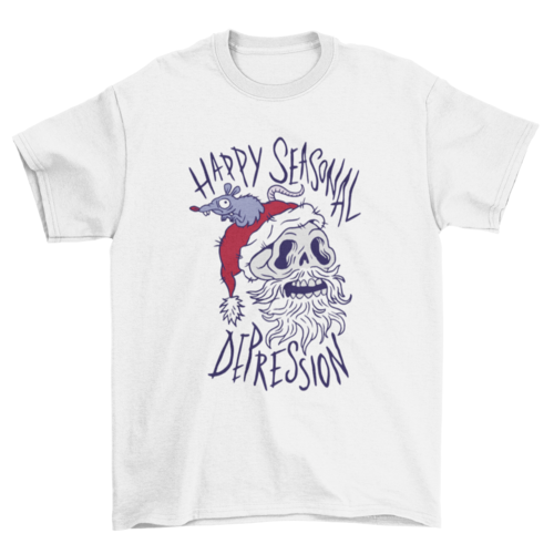 Depressed Skull Santa T-shirt
