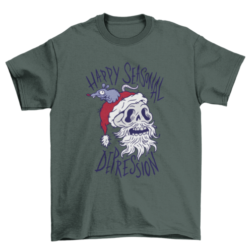 Depressed Skull Santa T-shirt