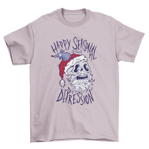 Depressed Skull Santa T-shirt