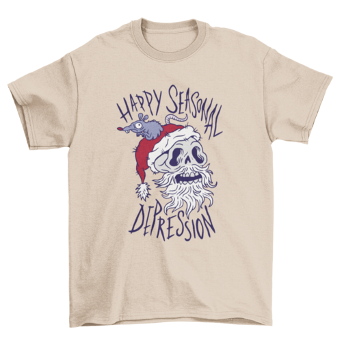 Depressed Skull Santa T-shirt