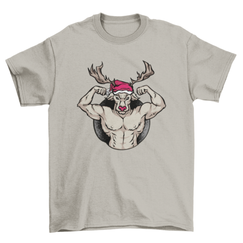 Strong Reindeer Christmas T-shirt