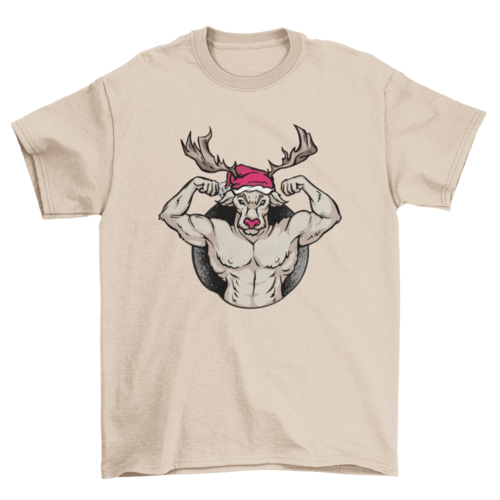 Strong Reindeer Christmas T-shirt
