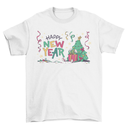 Happy New Year Christmas Tree T-shirt
