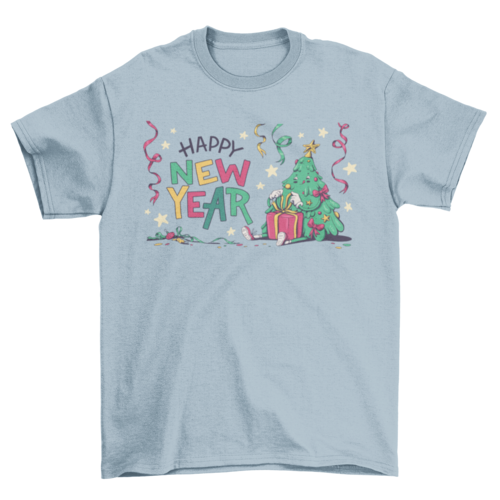 Happy New Year Christmas Tree T-shirt