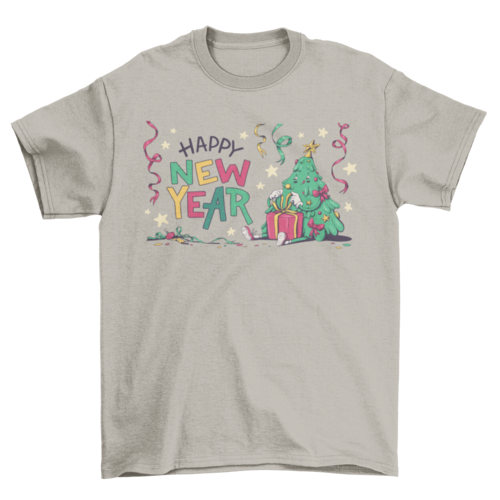 Happy New Year Christmas Tree T-shirt