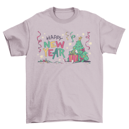 Happy New Year Christmas Tree T-shirt