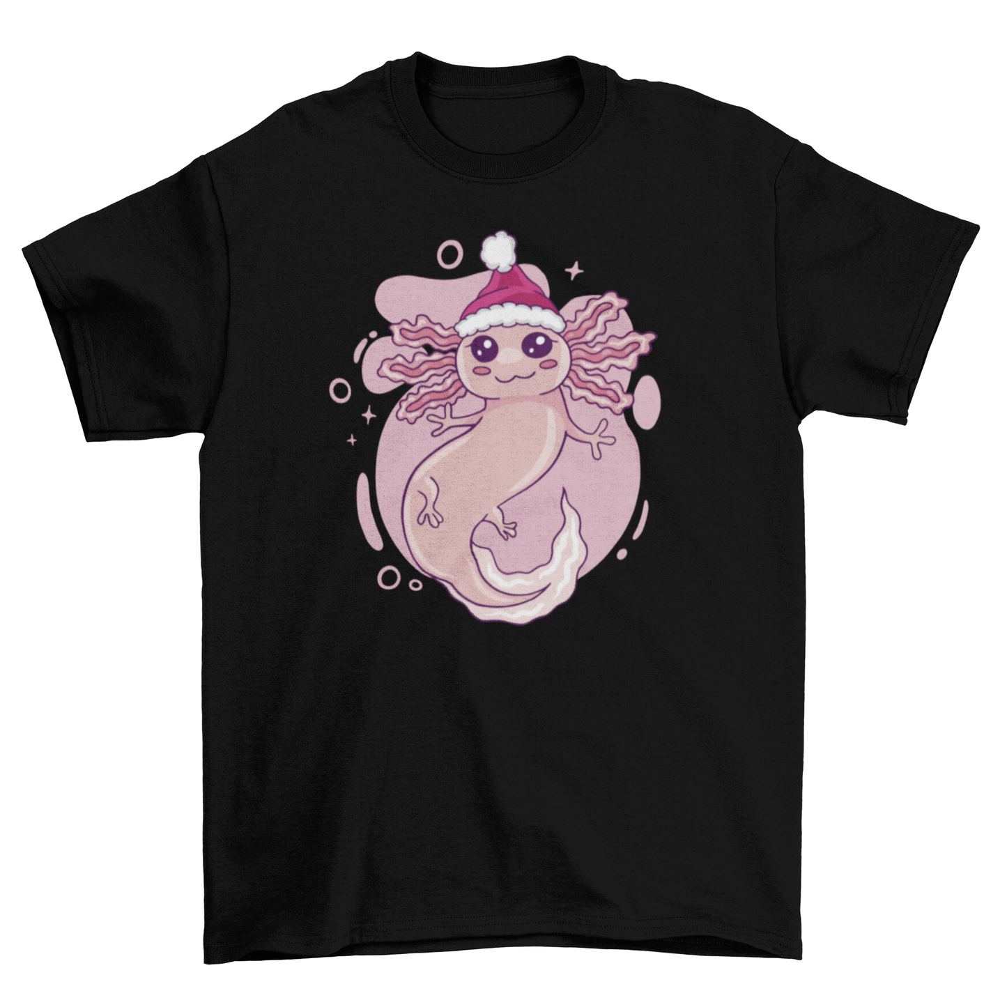 Axolotl In Christmas Hat T-shirt
