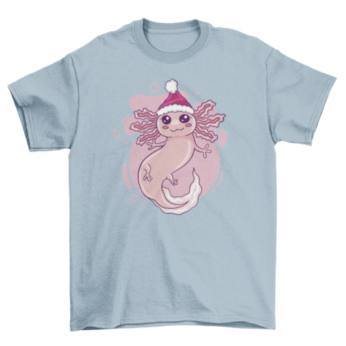 Axolotl In Christmas Hat T-shirt