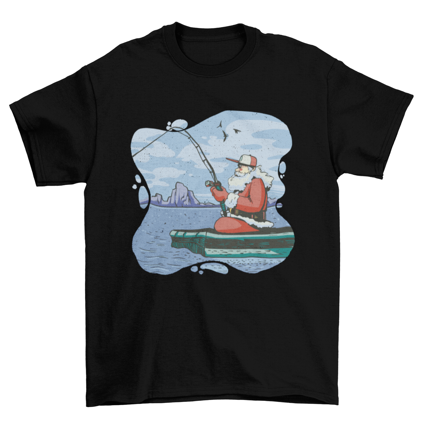 Fishing Santa T-shirt