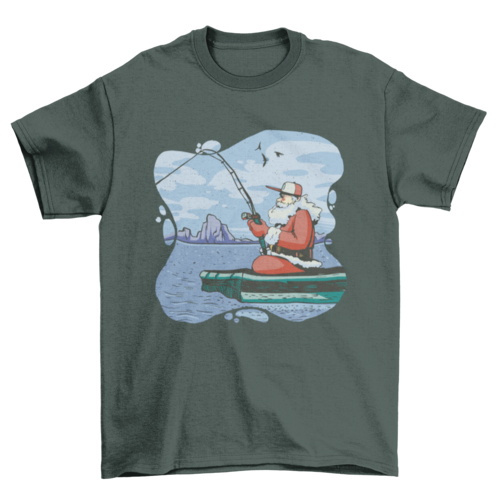 Fishing Santa T-shirt