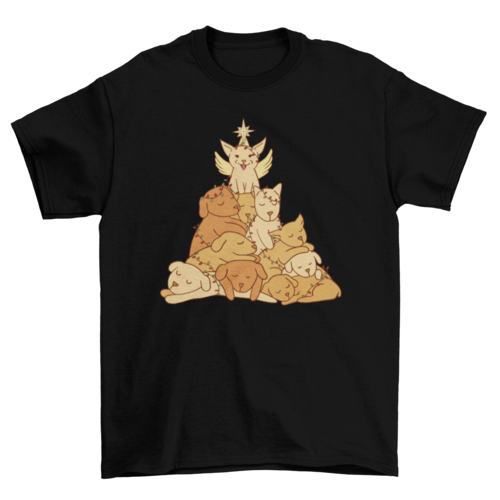 Puppy Dog Christmas Tree T-shirt