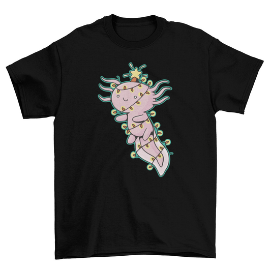 Axolotl in Christmas Lights T-shirt