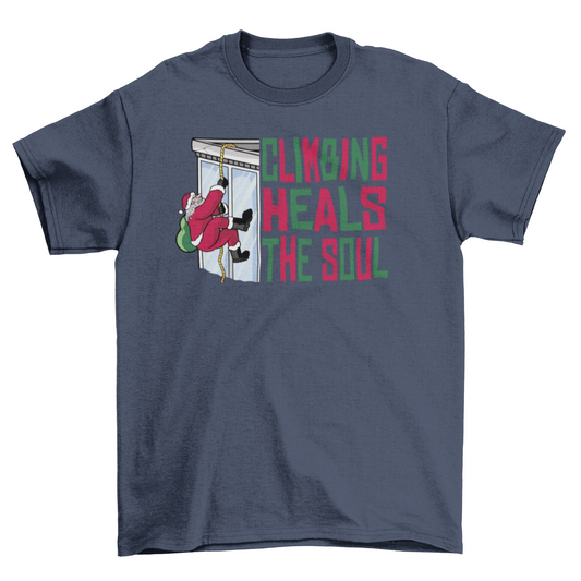 Climbing Heals The Soul Christmas Tee