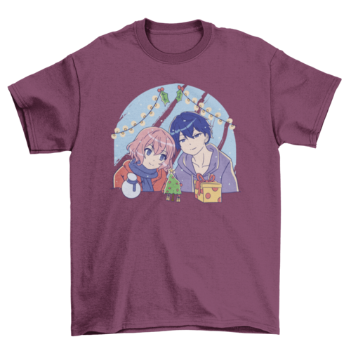 Anime Christmas Couple T-shirt