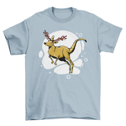 Kangaroo Reindeer Christmas T-shirt