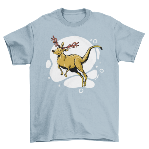 Kangaroo Reindeer Christmas T-shirt