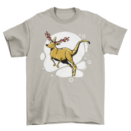 Kangaroo Reindeer Christmas T-shirt