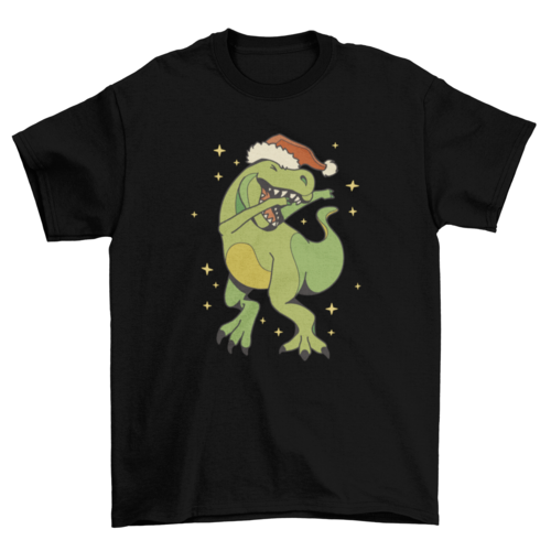 Dabbing Dino Christmas T-shirt
