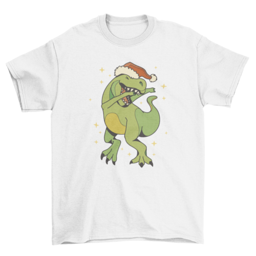 Dabbing Dino Christmas T-shirt