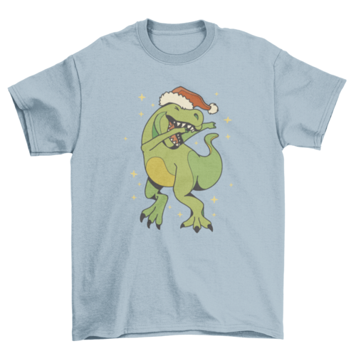 Dabbing Dino Christmas T-shirt