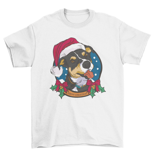 Puppy In Christmas Hat T-shirt