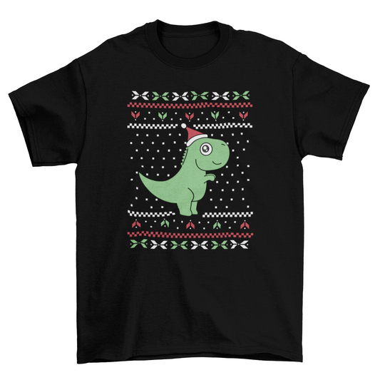 T-rex Christmas T-shirt