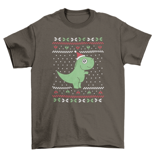 T-rex Christmas T-shirt