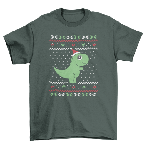 T-rex Christmas T-shirt