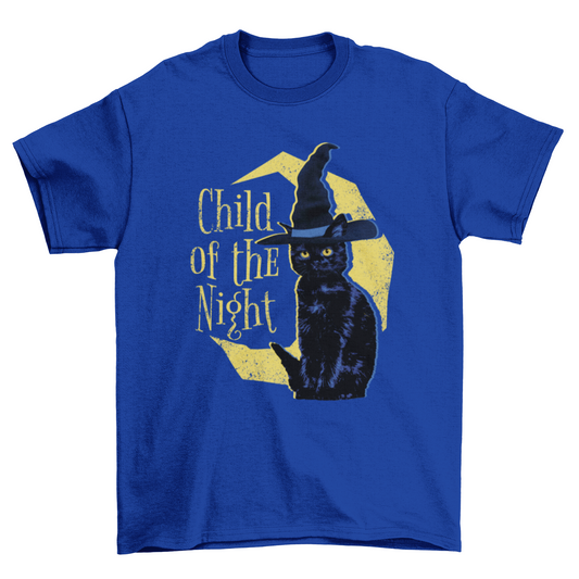 Child Of The Night Black Cat Halloween Tee