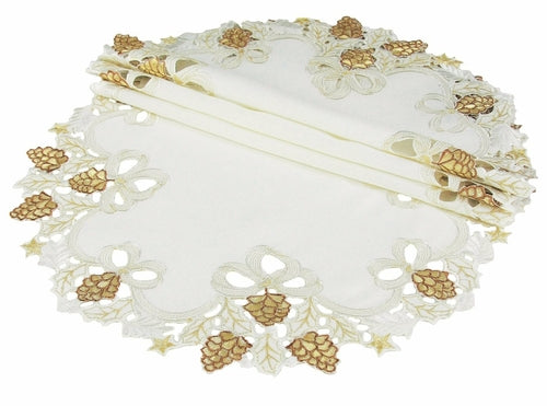 Gilded Pines Doilies, Set of 4