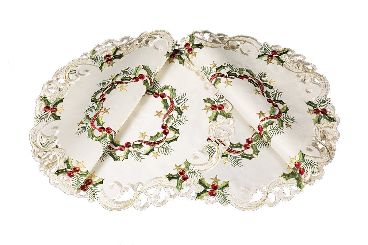 Ribbon Wreath Placemats (15", Set of 4)