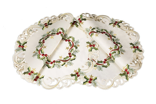 Ribbon Wreath Placemats (15", Set of 4)